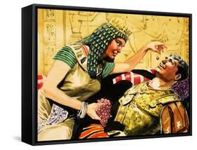 Cleopatra and Mark Antony-Don Lawrence-Framed Stretched Canvas