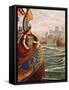 Cleopatra at the Battle of Actium-Tancredi Scarpelli-Framed Stretched Canvas