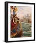 Cleopatra at the Battle of Actium-Tancredi Scarpelli-Framed Giclee Print