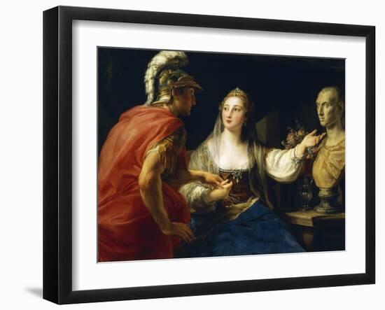 Cleopatra before Augustus or Cleopatra Showing Octavius Bust of Julius Caesar, 1760-1770-null-Framed Giclee Print