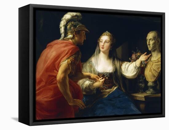 Cleopatra before Augustus or Cleopatra Showing Octavius Bust of Julius Caesar, 1760-1770-null-Framed Stretched Canvas