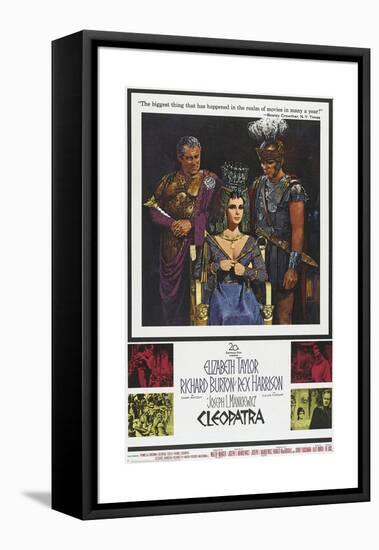 Cleopatra, Rex Harrison, Elizabeth Taylor, Richard Burton on Poster Art, 1963-null-Framed Stretched Canvas