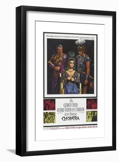 Cleopatra, Rex Harrison, Elizabeth Taylor, Richard Burton on Poster Art, 1963-null-Framed Giclee Print