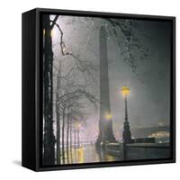 Cleopatra's Needle on the Embankment by Night-null-Framed Stretched Canvas