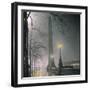 Cleopatra's Needle on the Embankment by Night-null-Framed Photographic Print