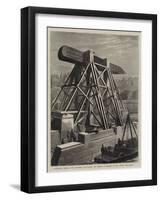 Cleopatra's Needle, the Machinery for Placing the Obelisk in Position on the Thames Embankment-null-Framed Giclee Print