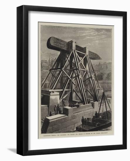 Cleopatra's Needle, the Machinery for Placing the Obelisk in Position on the Thames Embankment-null-Framed Giclee Print