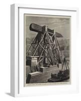 Cleopatra's Needle, the Machinery for Placing the Obelisk in Position on the Thames Embankment-null-Framed Giclee Print