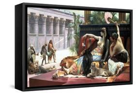 Cleopatra Testing Poisons on Those Condemned to Death, Late 19th Century-Lawrence Alma-Tadema-Framed Stretched Canvas
