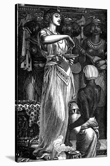 Cleopatra VII (69-30 B), Queen of Egypt, Dissolving Pearls in Wine, 1866-Frederick Augustus Sandys-Stretched Canvas