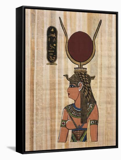 Cleopatra VII, Reconstruction of a Relief From the Temple of Kom Ombo-Egyptian-Framed Stretched Canvas