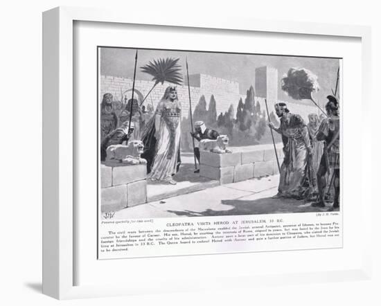 Cleopatra Visits Herod at Jerusalem 33 BC-John Harris Valda-Framed Giclee Print