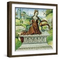 Cleopatra with Two Snakes, Miniature from the Lives of Famous Women-null-Framed Giclee Print