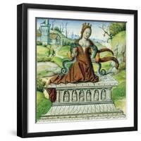 Cleopatra with Two Snakes, Miniature from the Lives of Famous Women-null-Framed Giclee Print