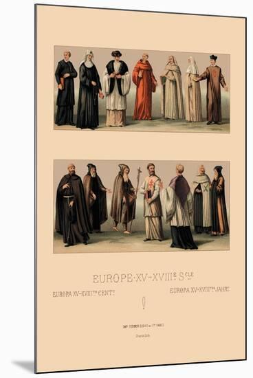 Clerical Costumes of the Fifteenth Through Eighteenth Centuries-Racinet-Mounted Art Print