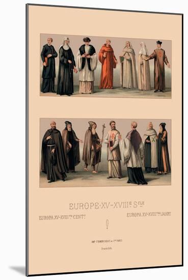 Clerical Costumes of the Fifteenth Through Eighteenth Centuries-Racinet-Mounted Art Print