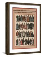 Clerical Garb of the Roman Catholic Cloisters-Friedrich Hottenroth-Framed Art Print