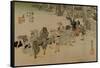 Clerks Changing Horses at Rest in Fujieda-Utagawa Hiroshige-Framed Stretched Canvas