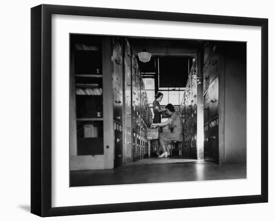 Clerks Working in File Room of the War Department Munitions Building-William C^ Shrout-Framed Photographic Print