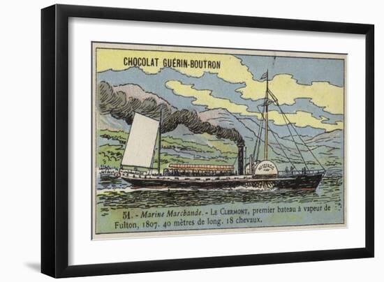Clermont, the First Successful Steamboat, Built by Robert Fulton, 1807-null-Framed Giclee Print