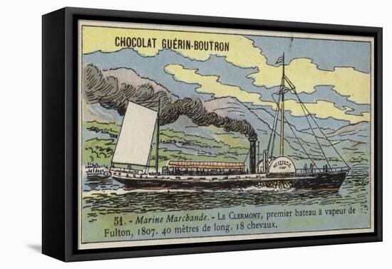 Clermont, the First Successful Steamboat, Built by Robert Fulton, 1807-null-Framed Stretched Canvas