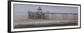 Clevedon Pier, Overcast, November-Tom Hughes-Framed Giclee Print