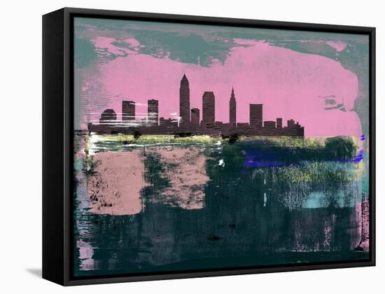 Cleveland Abstract Skyline II-Emma Moore-Framed Stretched Canvas