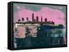 Cleveland Abstract Skyline II-Emma Moore-Framed Stretched Canvas