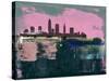 Cleveland Abstract Skyline II-Emma Moore-Stretched Canvas