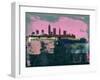 Cleveland Abstract Skyline II-Emma Moore-Framed Art Print