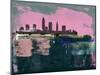 Cleveland Abstract Skyline II-Emma Moore-Mounted Art Print