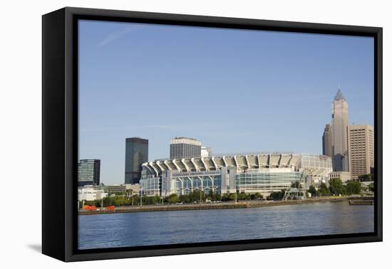 Cleveland Browns Stadium and City Skyline, Ohio, USA-Cindy Miller Hopkins-Framed Stretched Canvas