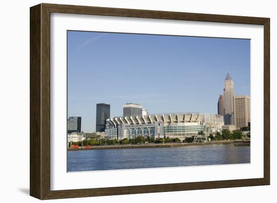 Cleveland Browns Stadium and City Skyline, Ohio, USA-Cindy Miller Hopkins-Framed Photographic Print