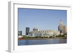 Cleveland Browns Stadium and City Skyline, Ohio, USA-Cindy Miller Hopkins-Framed Photographic Print