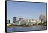 Cleveland Browns Stadium and City Skyline, Ohio, USA-Cindy Miller Hopkins-Framed Stretched Canvas