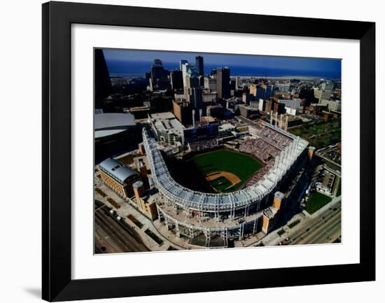 Cleveland - First Indians Game at Jacobs Field-Mike Smith-Framed Art Print