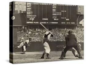 Cleveland Indians', Bob Feller, Pitching to New York Yankees' Joe Dimaggio-null-Stretched Canvas