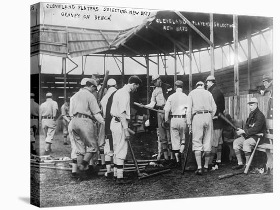 Cleveland Indians Choose Bats, Baseball Photo - Cleveland, OH-Lantern Press-Stretched Canvas