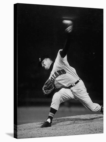 Cleveland Indians Herb Score Throwing the Ball-George Silk-Stretched Canvas