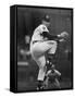 Cleveland Indians Herb Score Winding Up to Throw the Ball-George Silk-Framed Stretched Canvas