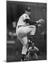 Cleveland Indians Herb Score Winding Up to Throw the Ball-George Silk-Mounted Premium Photographic Print