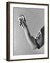 Cleveland Indians Pitcher Bob Feller Demonstrating How He Holds Ball, Beginning of Fast Ball Pitch-Gjon Mili-Framed Premium Photographic Print