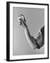 Cleveland Indians Pitcher Bob Feller Demonstrating How He Holds Ball, Beginning of Fast Ball Pitch-Gjon Mili-Framed Premium Photographic Print