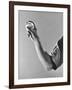 Cleveland Indians Pitcher Bob Feller Demonstrating How He Holds Ball, Beginning of Fast Ball Pitch-Gjon Mili-Framed Premium Photographic Print