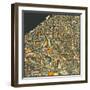 Cleveland Map-Jazzberry Blue-Framed Art Print