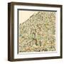 Cleveland Map-Jazzberry Blue-Framed Art Print