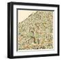 Cleveland Map-Jazzberry Blue-Framed Art Print