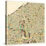 Cleveland Map-Jazzberry Blue-Stretched Canvas