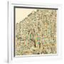 Cleveland Map-Jazzberry Blue-Framed Art Print