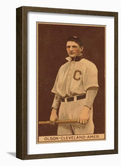 Cleveland, OH, Cleveland Naps, Ivan Olson, Baseball Card-Lantern Press-Framed Art Print
